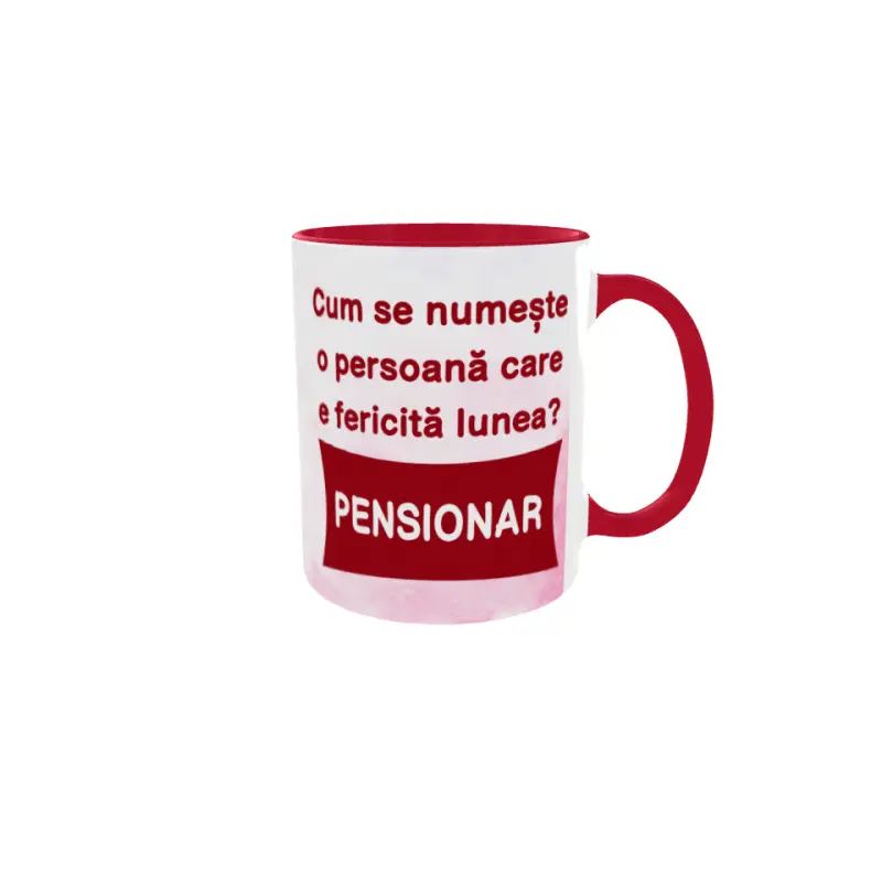 Cum se numeste o persoana care e fericita lunea, cana ceramica, 330ml, cgs1829